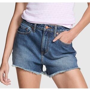 PINK Denim High-Rise Cut Off Jean Shorts